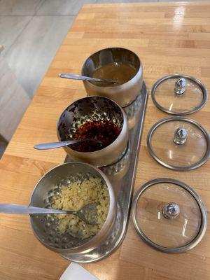 Condiments on the table