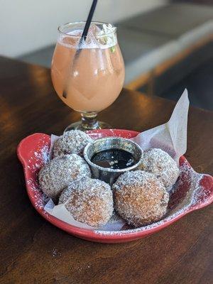 Maple bacon donut holes. And the "unknown" cocktail