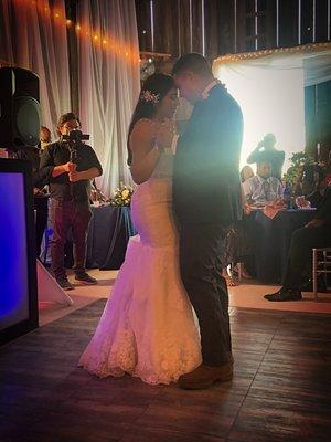 First dance, hair by Gabriela. Curls/side piece fell out.