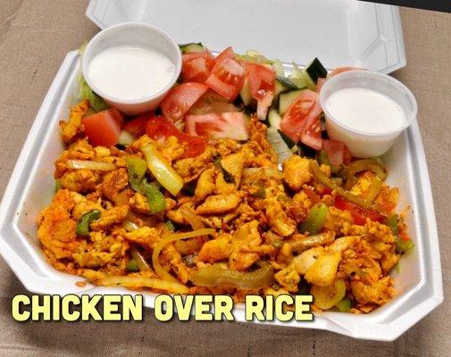 Halal chicken over the Rice