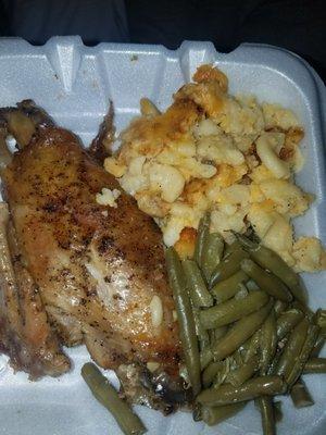 Green beans turkey wings mac n cheese