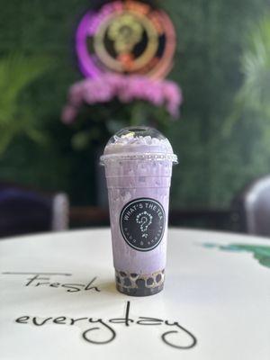 Taro milk tea with boba