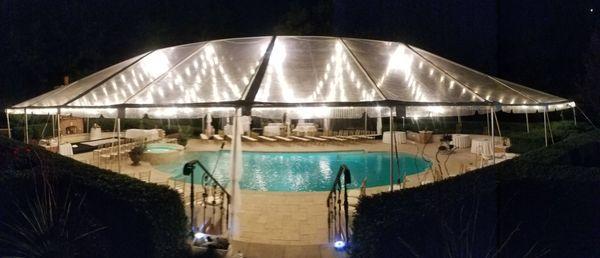 Wedding tent around a pool