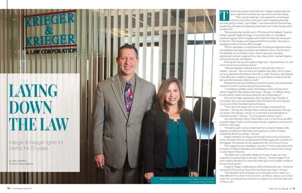 This article about our law firm recently appeared in the Long Beach Chamber of Commerce Winter 2017 magazine.