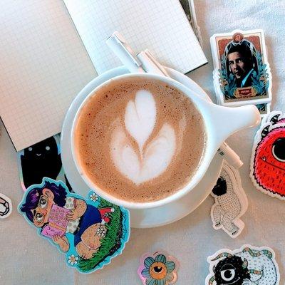 Cappuccino and stickers