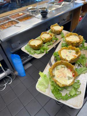 tostones rellenos de camarones/ steak/pollo