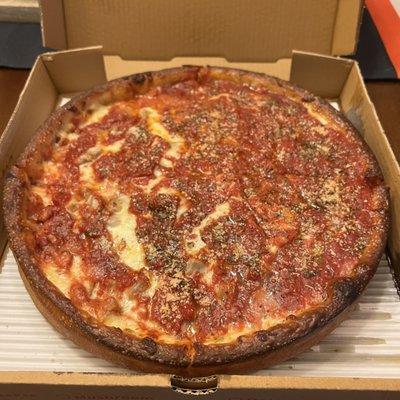 Sausage and Pepperoni Chicago Deep Dish