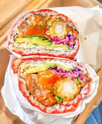 Hot Night sushi burrito w salmon