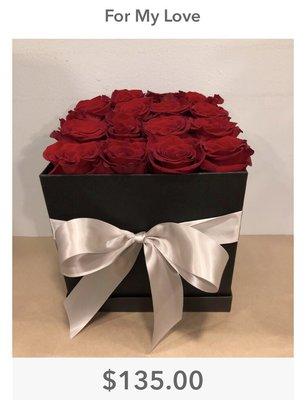 Nothing says, "I Love You", more than Red Roses In A Box Wrapped with Satin Ribbon