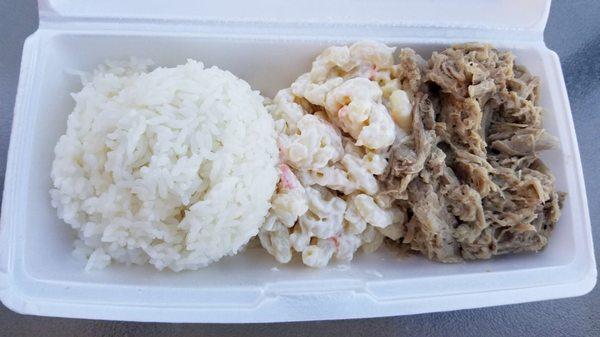 Kalua pork combo plate.