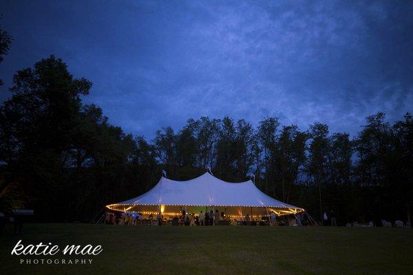 Make your dream wedding come true with our sailcloth tent.  http://partytime-rentals.com/product/sailcloth-pole-tent-44x83/