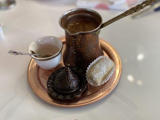 The larger size of the Turkish coffee