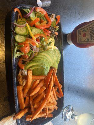 Sweet fries   Avocado Eggs Benedict Greek Salad