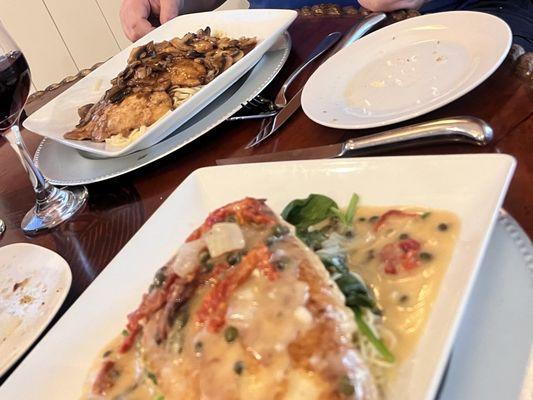 Sea Bass and Chicken Marsala