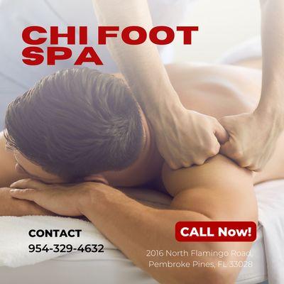 Chi Foot Spa
 MM39950
 Call us at 954-329-4632