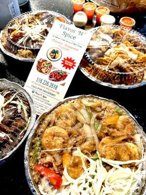 Pepper Shrimp Fried Rice (LARGE) BBQ chicken Fried Rice Chicken In De Ruff fried rice Jerk Lamb Roast Pork