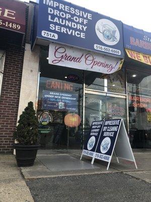 Our newly renovated laundry and dry cleaner storefront.