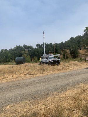 Pump truck, dropping the pump