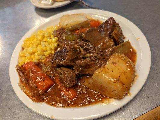 Beef stew with potatoes, Tuesday special