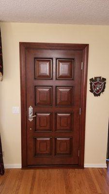 My Jeld Wen entry door that Brian from McDuff Daniels perfectly installed.