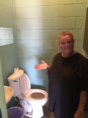 Debbie and the bathroom