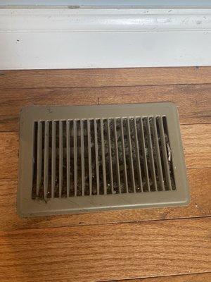 The grime and dust packed into the vents (haven't been clean in a very very long time.)