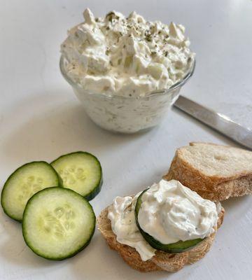 Benedictine spread is a Southern cucumber-dill appetizer and condiment that is spread on all kinds of sandwiches and also used as a dip.