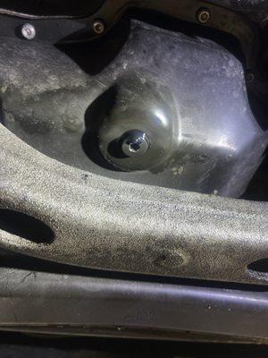 Drain plug was not even tightened.