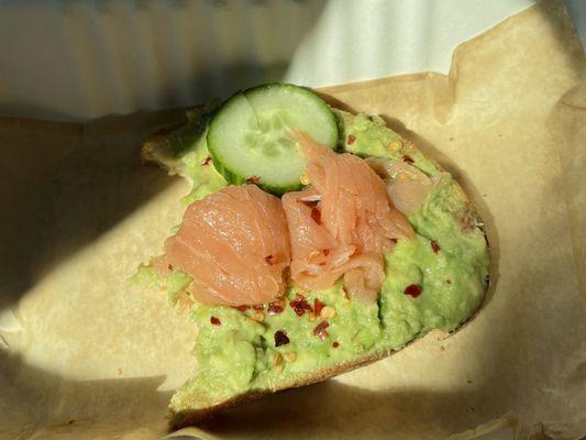 Avocado toast with salmon