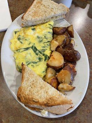 Spinach feta omelette