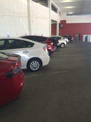 lots of free charging going on! this is looking toward the office, first floor in the garage