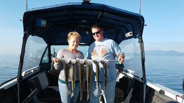 Mackinaw fishing. Limits reached trolling.