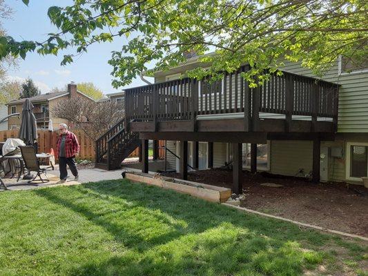 Deck stained with our beautiful Dark Oak stain color.