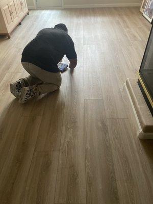 Installation of flooring product