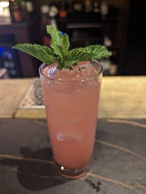 A signature cocktail, "So Fresh And So Clean"