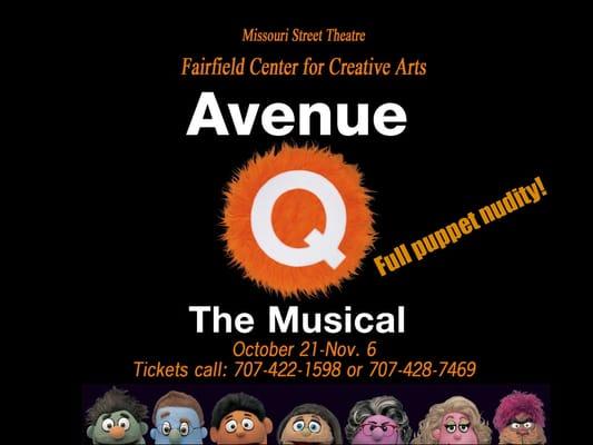 Award-winning "Avenue Q: The Musical" comes to the Fairfield Center for Creative Arts Oct. 21! It's like life...just funnier!