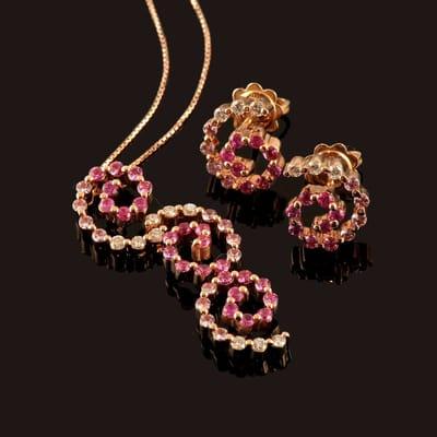 18k rose gold and pink sapphires from Italy!