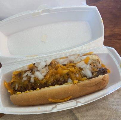 Chili cheese dog