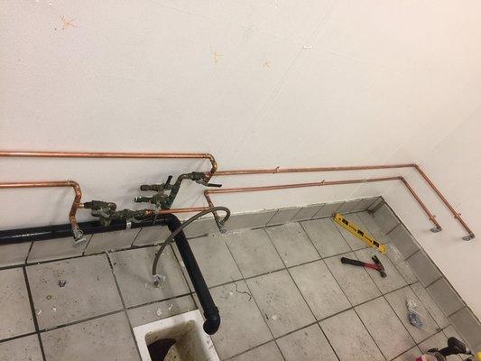 New copper water line