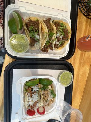 Birria Tacos, Pollo Tacos, Veggie Tacos