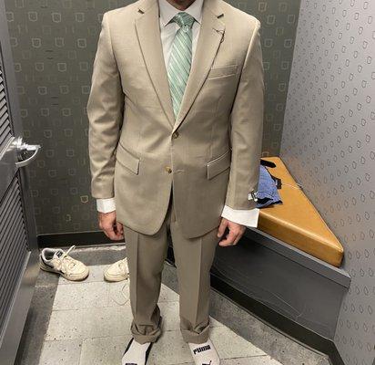 Tan suit on clearance! Price was a steal