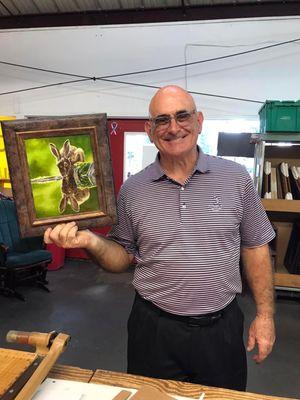 George loves his artwork framed at Kidd's Frames