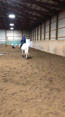 Riding lesson in the indoor