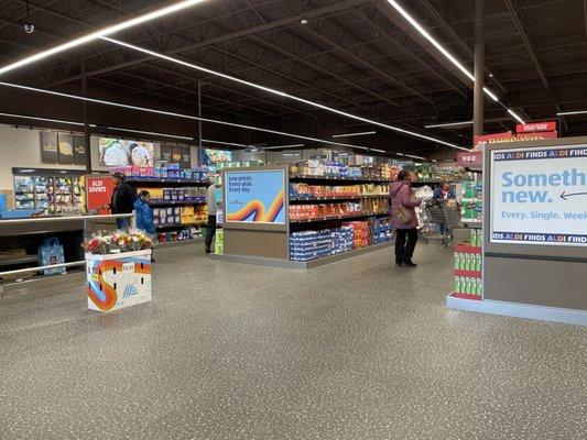 Inside the Aldi store.