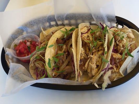 You can pick from chicken and pork. They were ok, can't expect too much from a dollar taco.