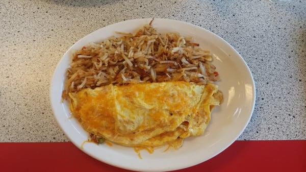 Full Plate Omelet with Hashbrowns