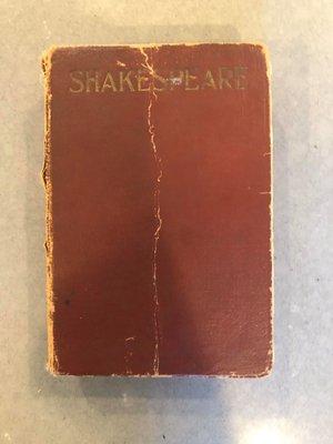 Complete Works of Shakespeare, before. Originally published in 1911, the leather cover was barely holding together.