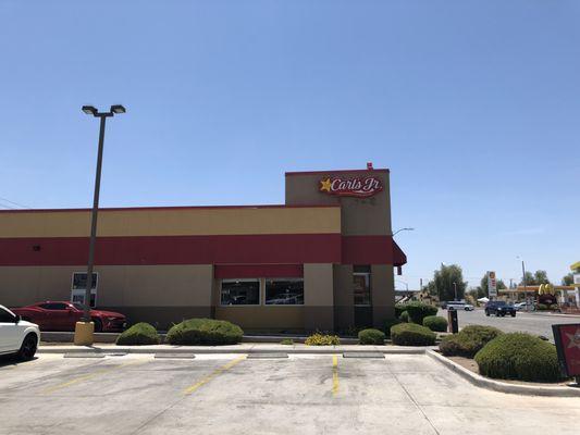 Carl's Jr store from the drive thru side.