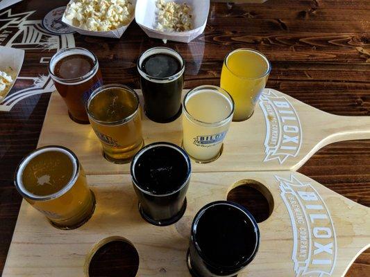 You have an option to get a flight of 5 or 8. You can substitute beers you don't like with others, if you ask.