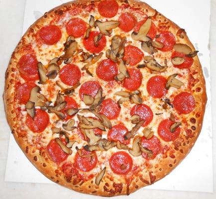 Pepperoni and Mushroom Pizza